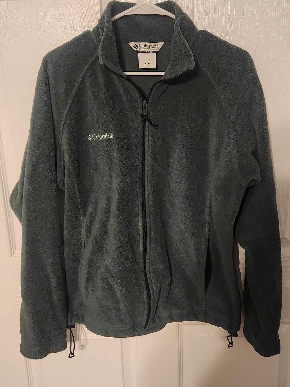 Columbia Dark Green Full‑Zip Teddy Fleece Jacket